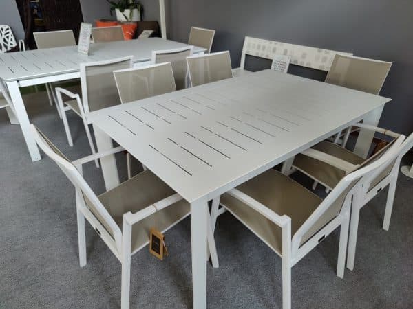 set bianco perla giardino tavolo + 6 sedie Bizzotto